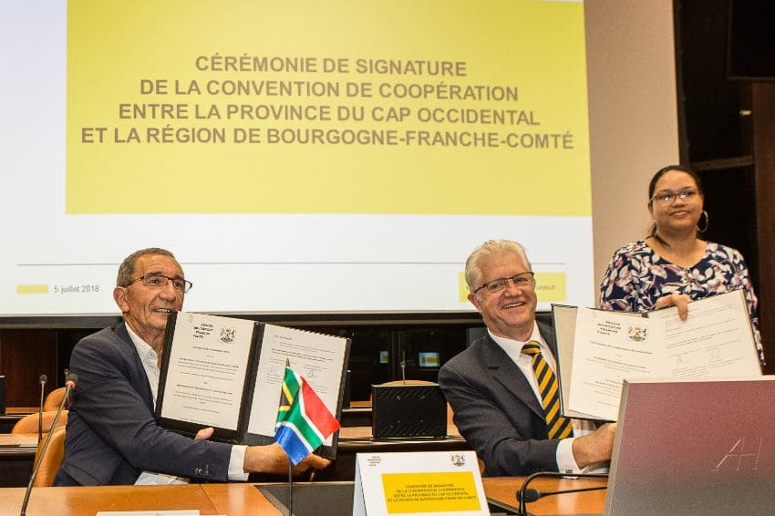 La Province du Cap occidental et la Bourgogne Franche-Comté élargissent le cadre de leurs futures interventions…