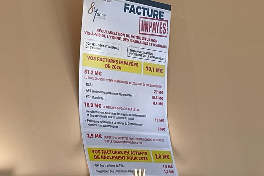 Humeur : et si l’Etat régularisait ses factures impayées ? Le Conseil départemental de l’Yonne placarde la note !