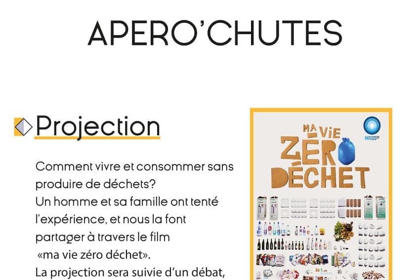 AU BONHEUR DES CHUTES diffusera le documentaire « Ma vie zéro déchet » au Tiers-lieu Les Riverains