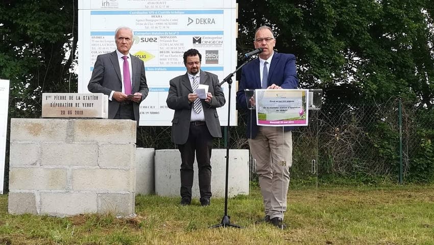 Bénéficiant d’un « Aqua Prêt », VENOY pose la première pierre de sa nouvelle station d’épuration…