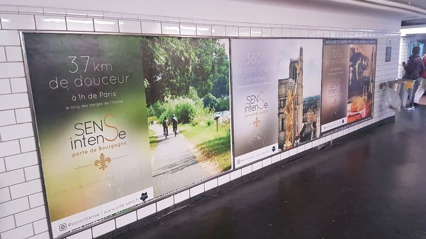 La campagne de notoriété s’est avérée efficace : la ville de Sens en haut de l’affiche dans le métro…