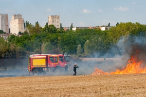 « Sur les vingt-deux mille interventions des hommes du SDIS effectuées en 2019, 10 % concernent la maîtrise des feux de végétation. Cela comprend les feux de chaume, les cultures sur pied, les broussailles, les stocks de paille et les feux de forêts. En juillet 2019, au PC du SDIS, le colonel Jérôme COSTE au milieu de ses hommes dirigeait les opérations en tentant de minimiser les dégâts… ».