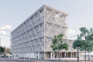 « Unique en France, le futur siège social de la Caisse d’Epargne de Bourgogne-Franche-Comté, « Le Valmy » à Dijon, accueillera en 2022 quatre cents salariés répartis dans les six étages de cet édifice moderne et ergonomique, s’inscrivant dans la politique de RSE de l’établissement bancaire… ».