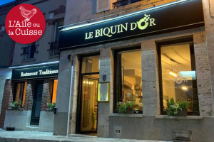 « Pas de visuels de plats, aujourd’hui, pour cause d’oubli de portable ! Mais, en revanche, Le Biquin d’Or dévoile son antre qui se veut simple et chaleureux… ».