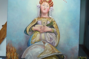 « L’association des Amis de la Sainte-Barbe à Beaumont rendra un hommage poignant à deux des sapeurs-pompiers disparus récemment. L’artiste peintre local Philippe BRISEDOU a tenu à saluer la mémoire des combattants du feu en exécutant cette œuvre picturale… ».