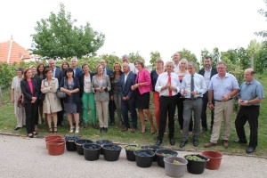 « La vigne des jardins de la préfecture a livré son verdict au terme de cette vendange 2017 où une dizaine de conseillers départementaux et de responsables de la préfecture ont joué les apprentis vendangeurs… ».